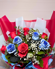 Ruby & Sapphire Rose Bouquet