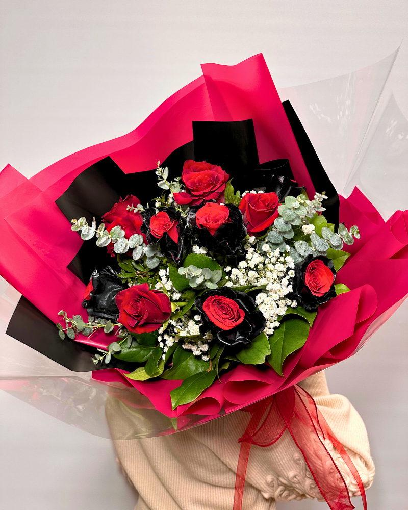 Red Noir Rose Bouquet