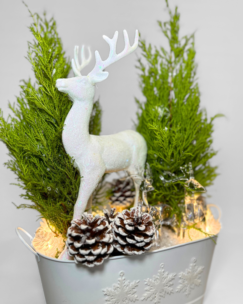 Enchanted Winter Reindeer Arrangement